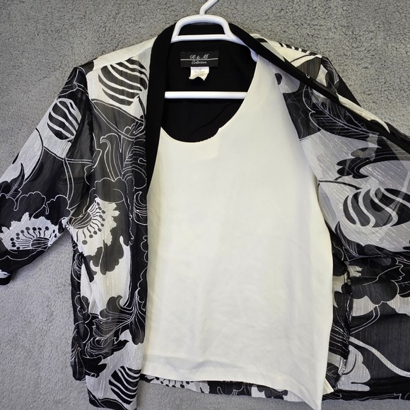 R M Collection Top Womens 18 Cardigan Shirt 2 in 1 Floral Chiffon Evening Office - Picture 11 of 16